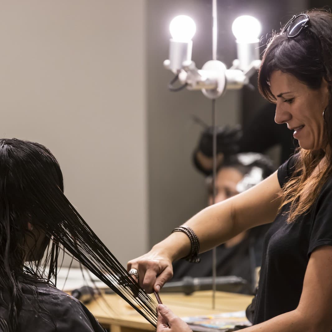 Louka cutting hair